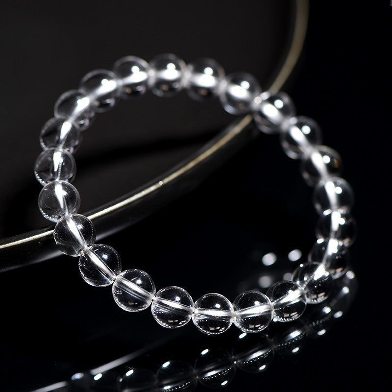Energy Crystals Natural Donghai Old Material Round Bead White Crystal Bracelet