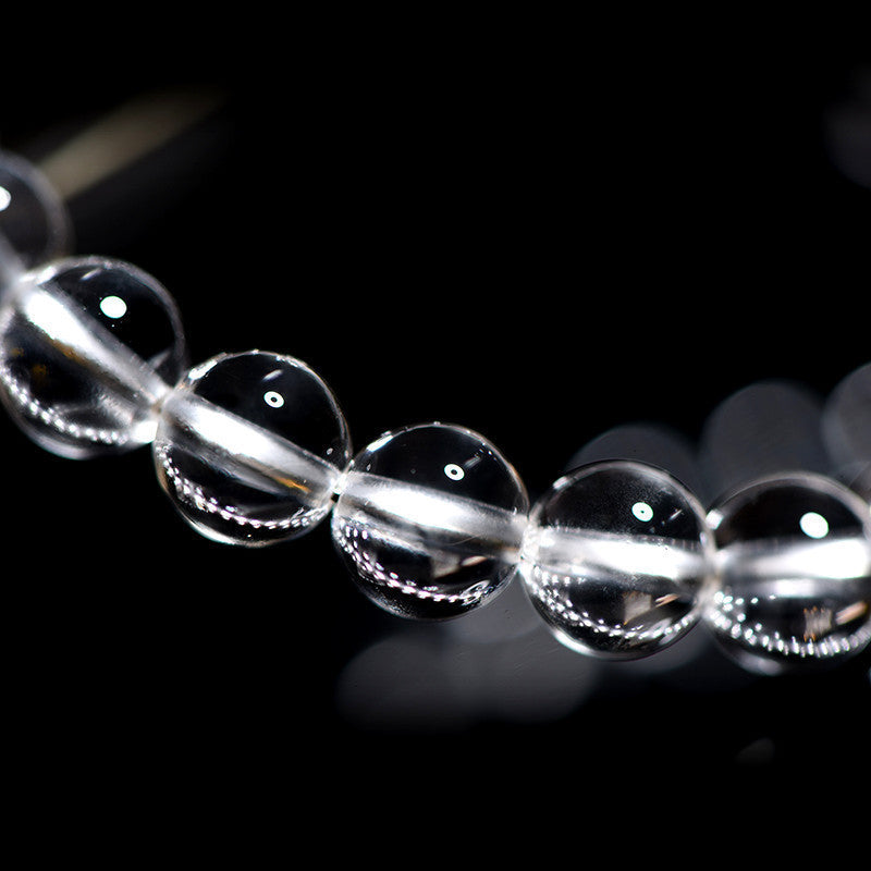 Energy Crystals Natural Donghai Old Material Round Bead White Crystal Bracelet