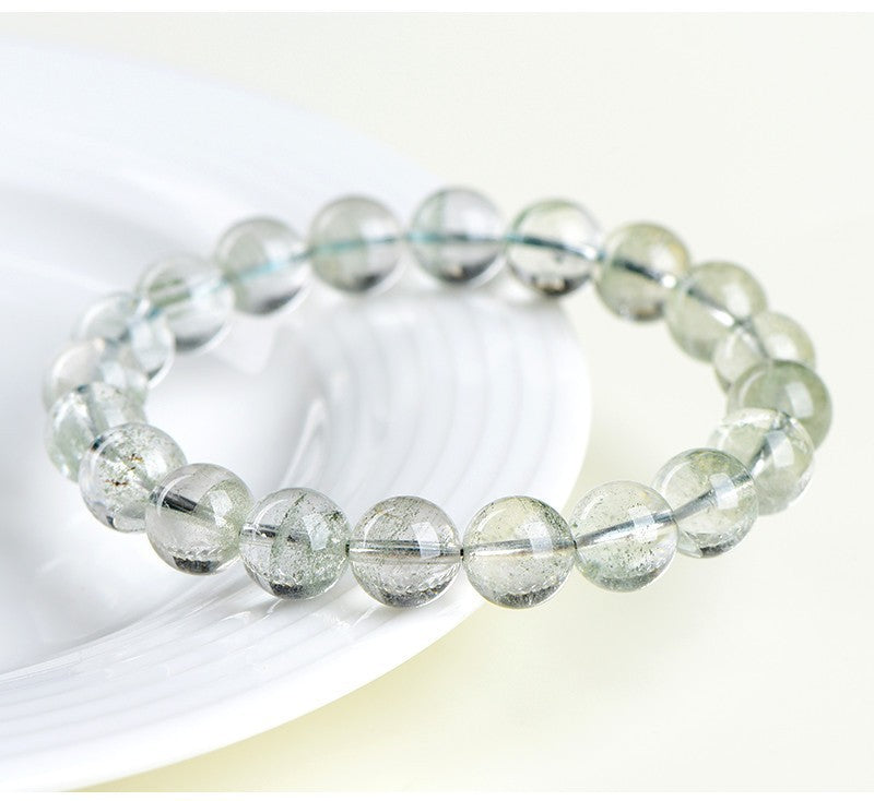 Natural Green Ghost Bracelet Cornucopia Single Loop Bracelet Energy Crystals