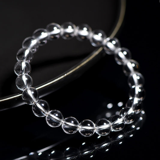 Energy Crystals Natural Donghai Old Material Round Bead White Crystal Bracelet