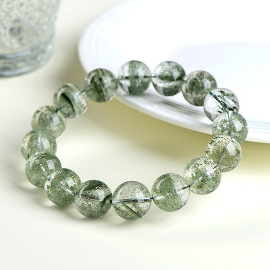 Natural Green Ghost Bracelet Cornucopia Single Loop Bracelet Energy Crystals